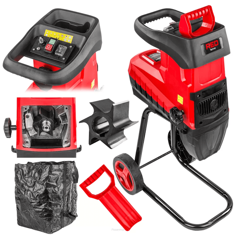 Rozdrabniacz RTRDG0132 z workiem i kołami Rozdrabniacz do gałęzi - jaki wybrać? Model RED TECHNIC RTRDG0132