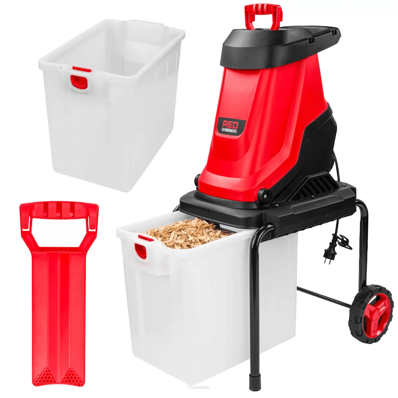 Rozdrabniacz do gałęzi - jaki wybrać? Model z koszem 50 l Rozdrabniacz do gałęzi RED TECHNIC RTRDG0131
