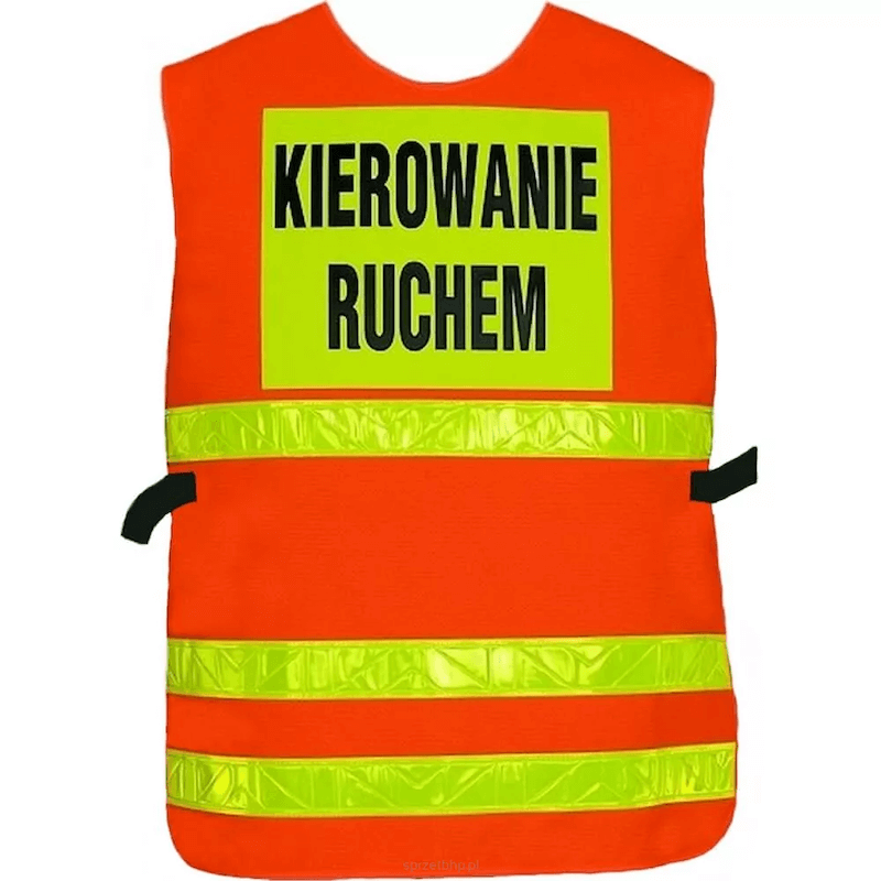 Odzież ochronna na budowie w formie kamizelki do kierowania ruchem