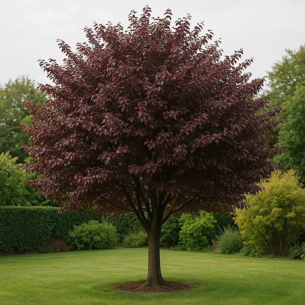 drzewka z czerwonymi liśćmi - śwlia wiśniowa 