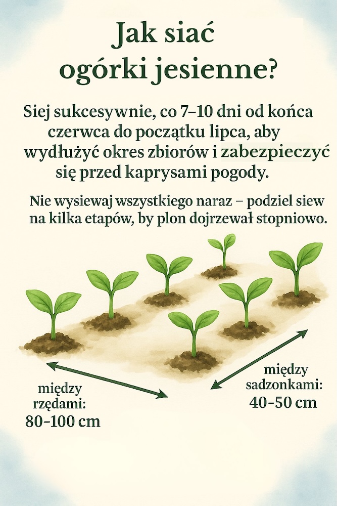 siew jesiennych ogórków - krok po kroku  siew ogórków jesiennych w praktyce