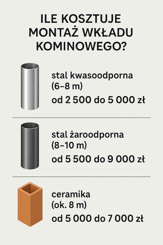 montaż wkładu kominowego w starym kominie - ile kosztuje  montaż wkładu kominowego w starym kominie - koszt
