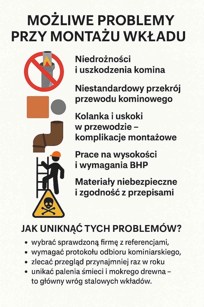 jakie są problemy przy montażu wkładu w starym kominie  problemy przy montowaniu wkładu w kominie