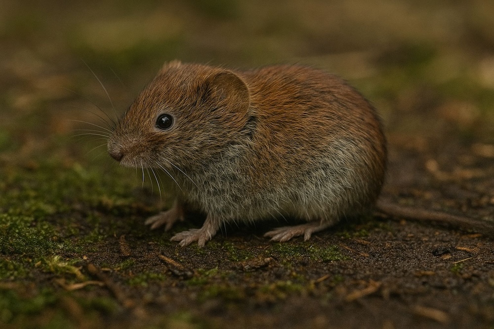 ryjówka a nornica - niewielki gryzoń z rudawym umaszczeniem  ryjówka a nornica - małe zwierzę z rudym futrem