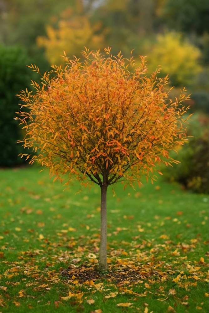 wierzba hakuro zimą - żółknięcie i opadanie liści  wierzba hakuro zimą - utrata liści