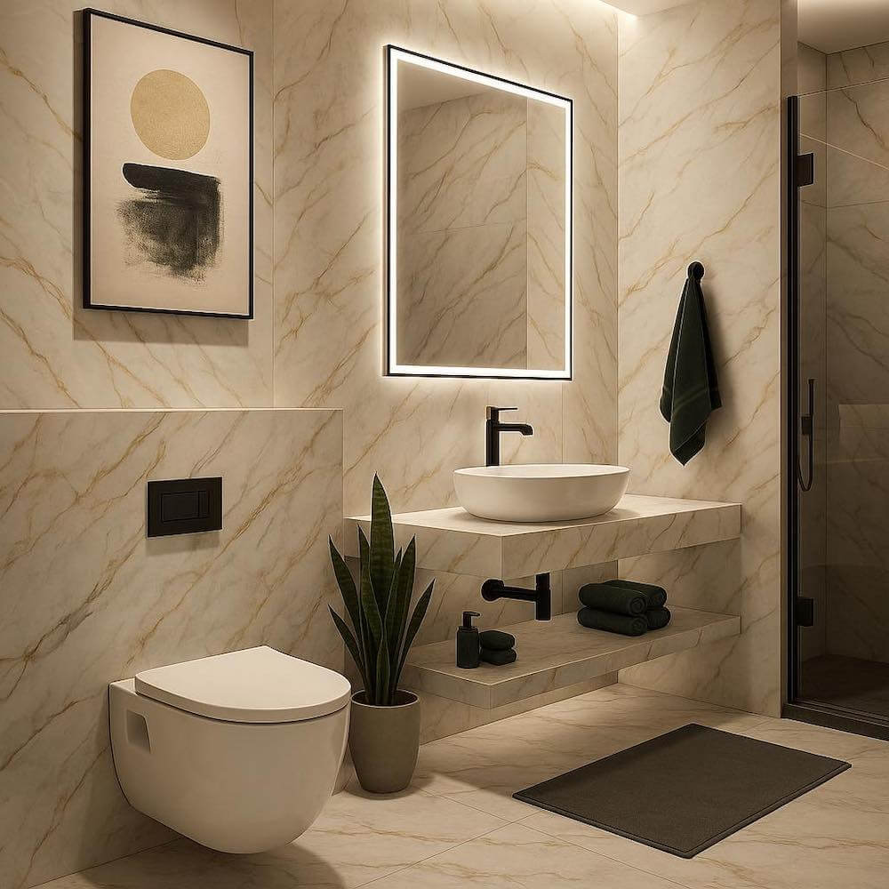 Spiek kwarcowy w łazience 