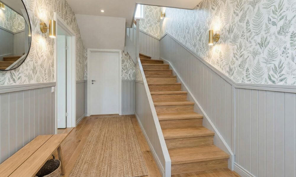 Nowoczesna lamperia w przedpokoju i klatce schodowej