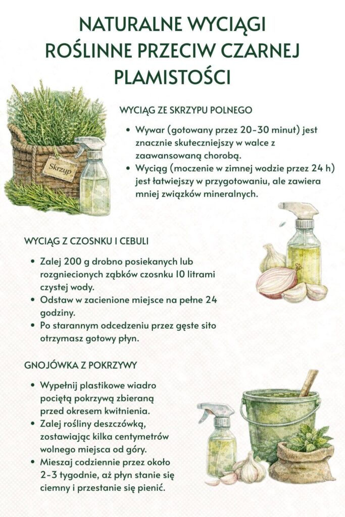 Naturalne wyciągi roślinne na czarną plamistość róży
