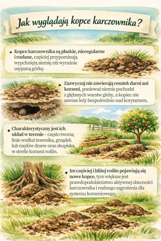 karczownik - kopce wygląd