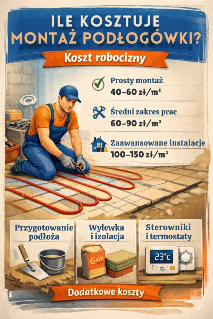 koszt robocizny za ogrzewanie podłogowe