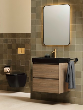 wisząca umywalka z lustrem 