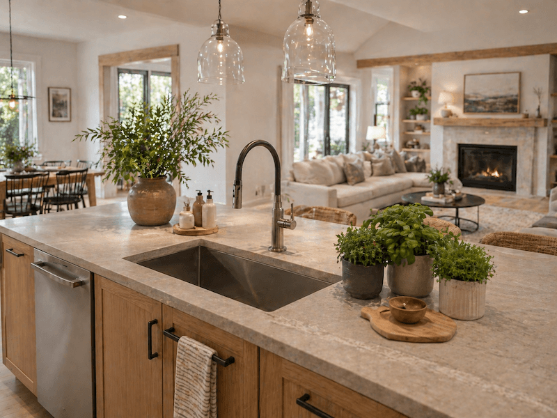 Kuchnia z wyspą – inspiracje na mebel ze zlewem