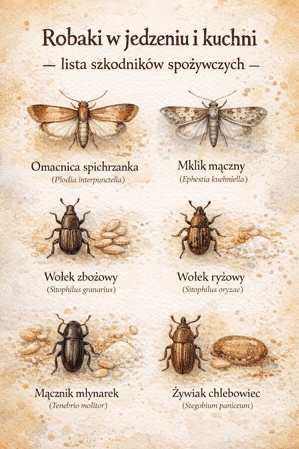 infografika robaków kuchennych