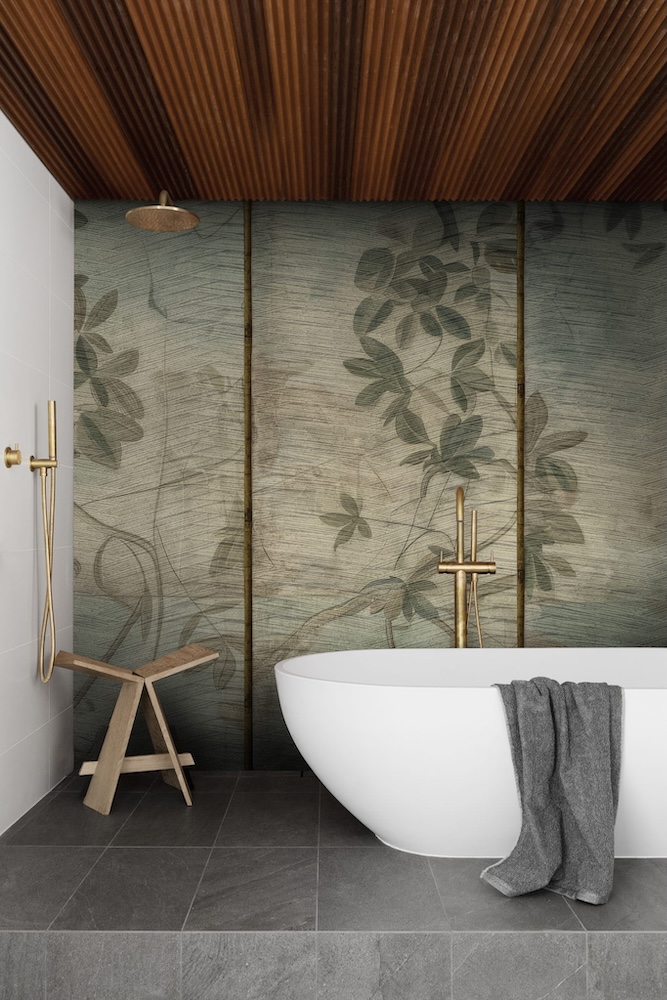 zielona tapeta w liście 