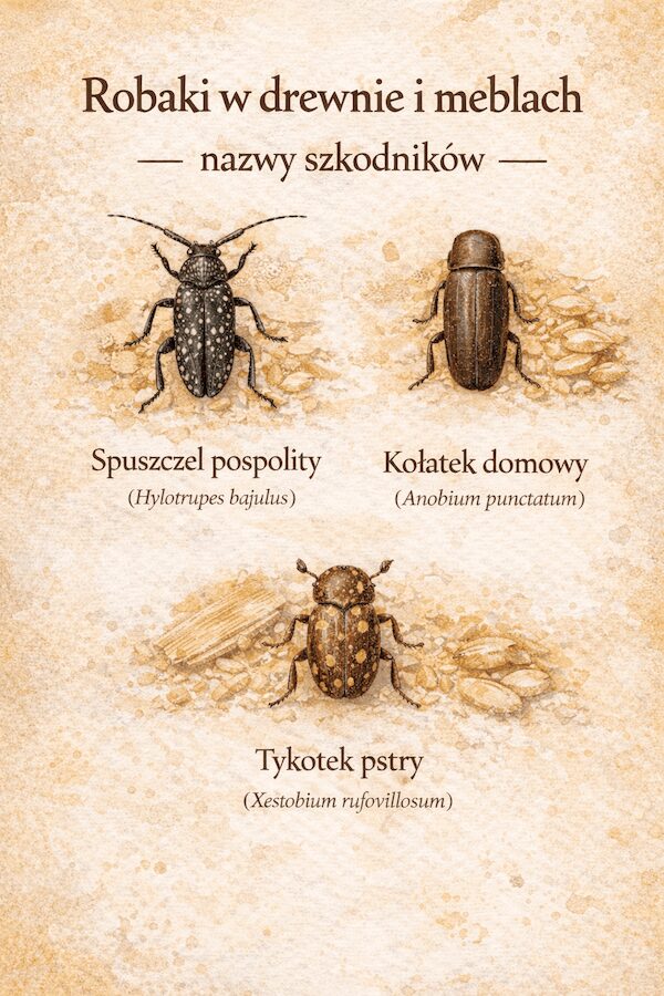 Robaki w domu – zdjęcia i nazwy szkodników drewna
