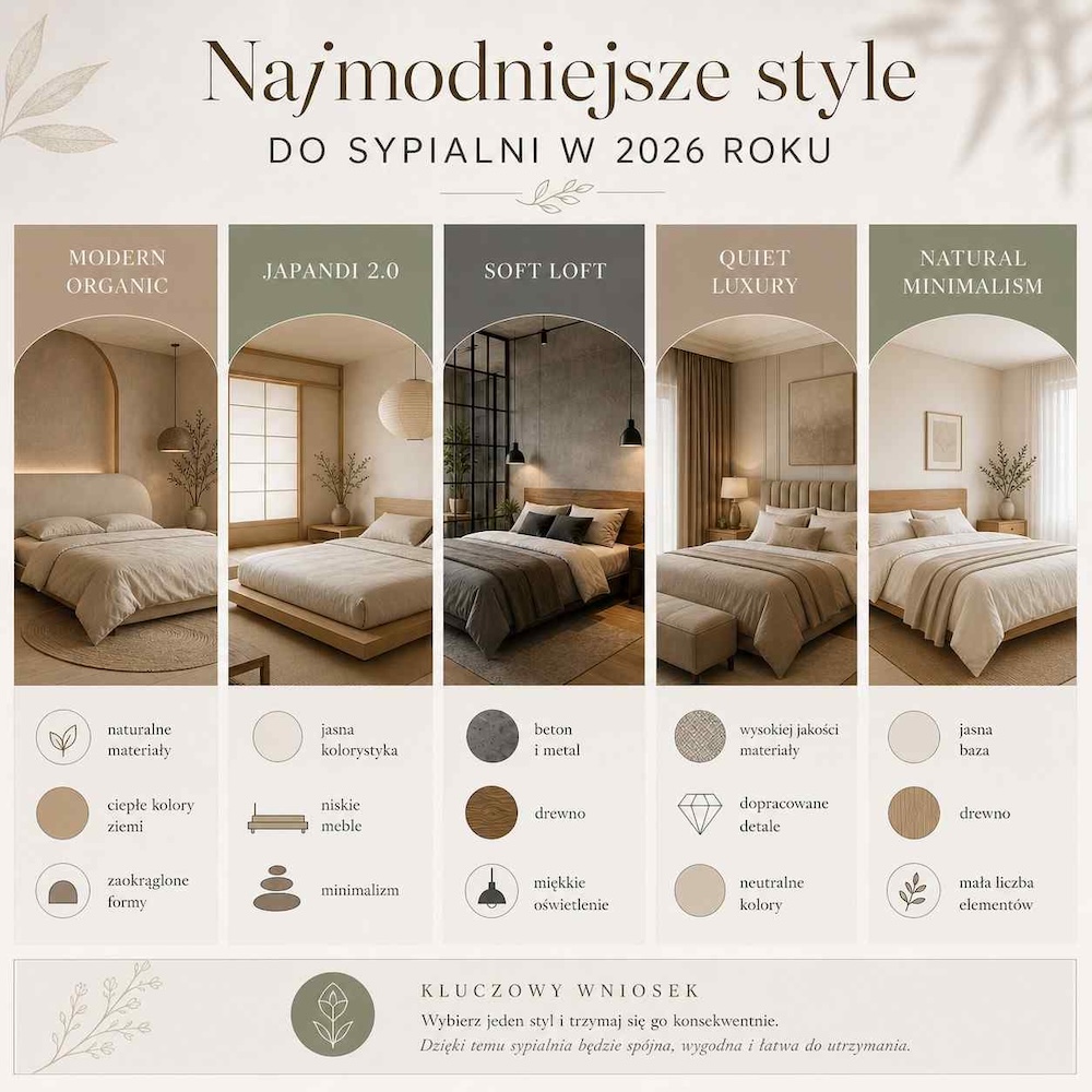 najmodniejsze sypialnie w 2026 roku 
