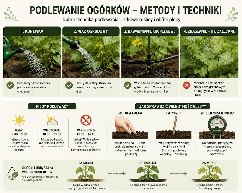 Konewka, kroplówka i sposoby sprawdzania wilgotności gleby
