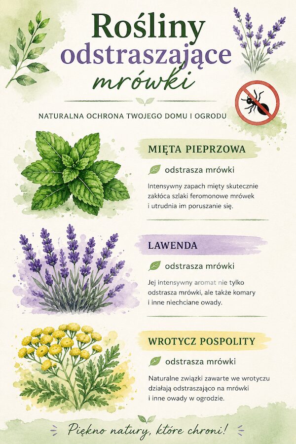 Co na mrówki – rośliny odstraszające w ogrodzie i na tarasie Mięta, lawenda i wrotycz odstraszają mrówki naturalnie