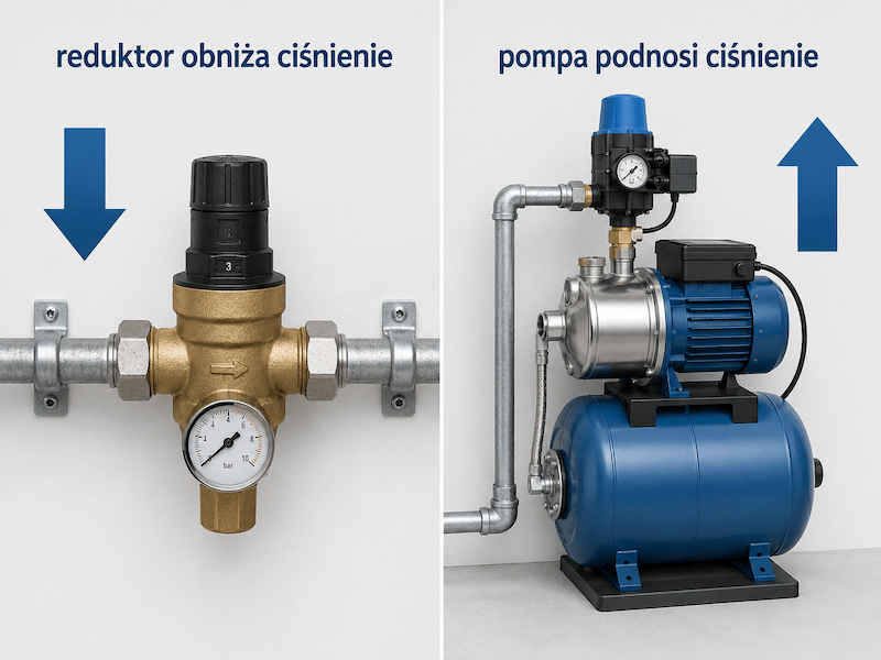 jakie ciśnienie wody w domu ustawić reduktorem lub pompą reduktor oraz pompa do regulacji ciśnienia wody