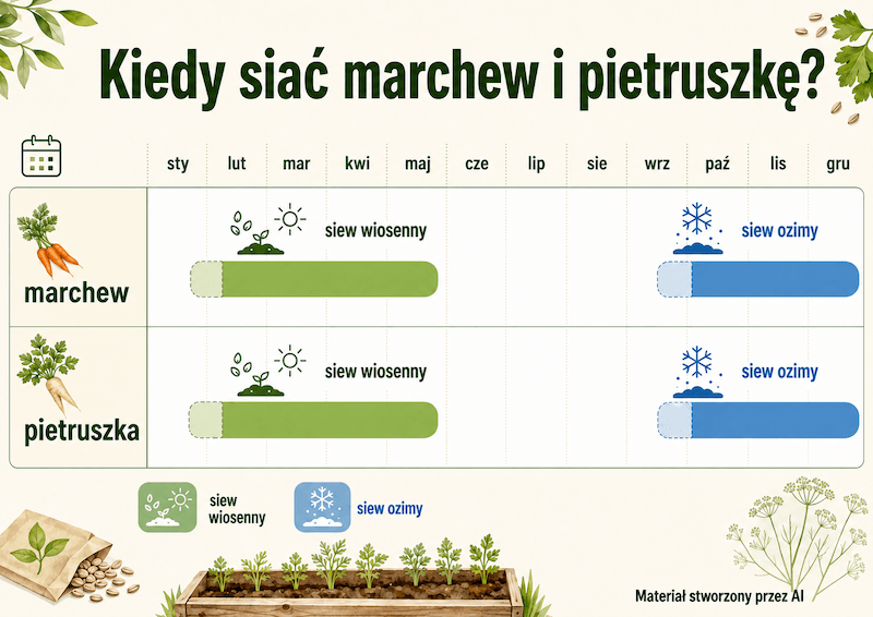 terminy siewu marchwi i pietruszki w ciągu roku jak siać marchew i pietruszkę – kalendarz siewu wiosennego i ozimego