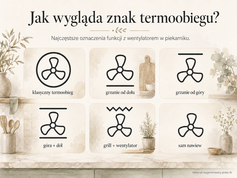Symbole funkcji piekarnika z wentylatorem
