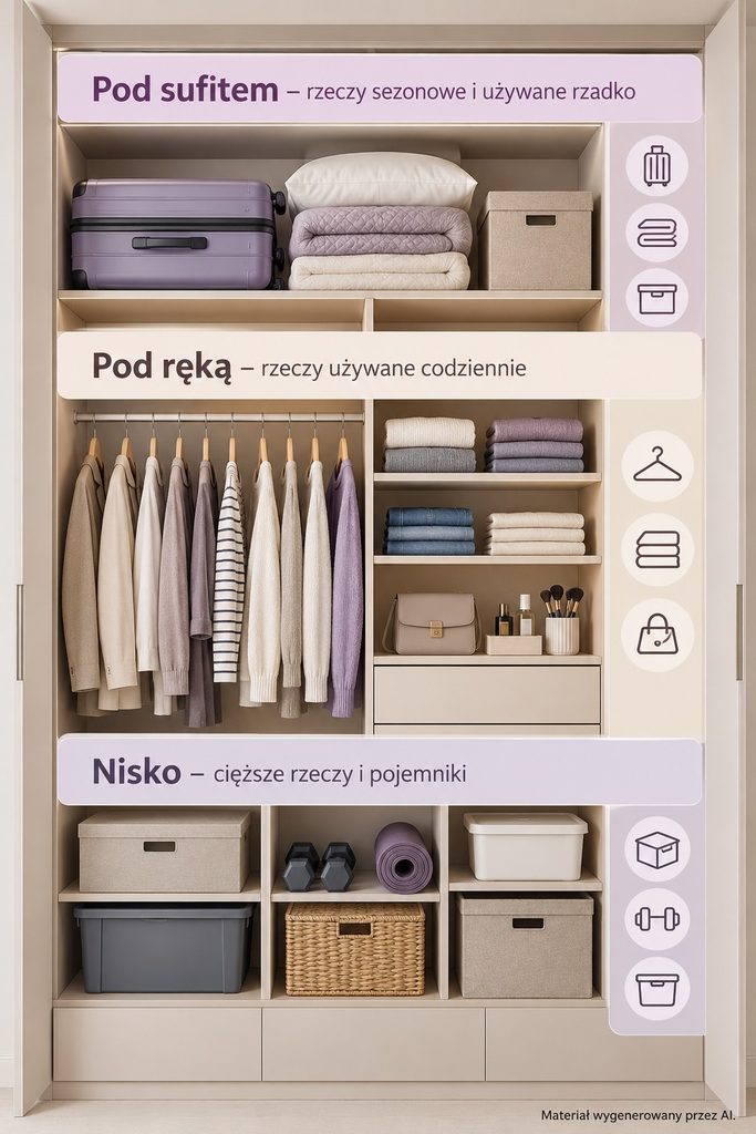 Jak urządzić mały pokój w bloku – trzy strefy przechowywania